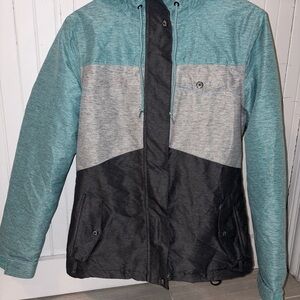 Aperture Teal and Gray Ski Coat